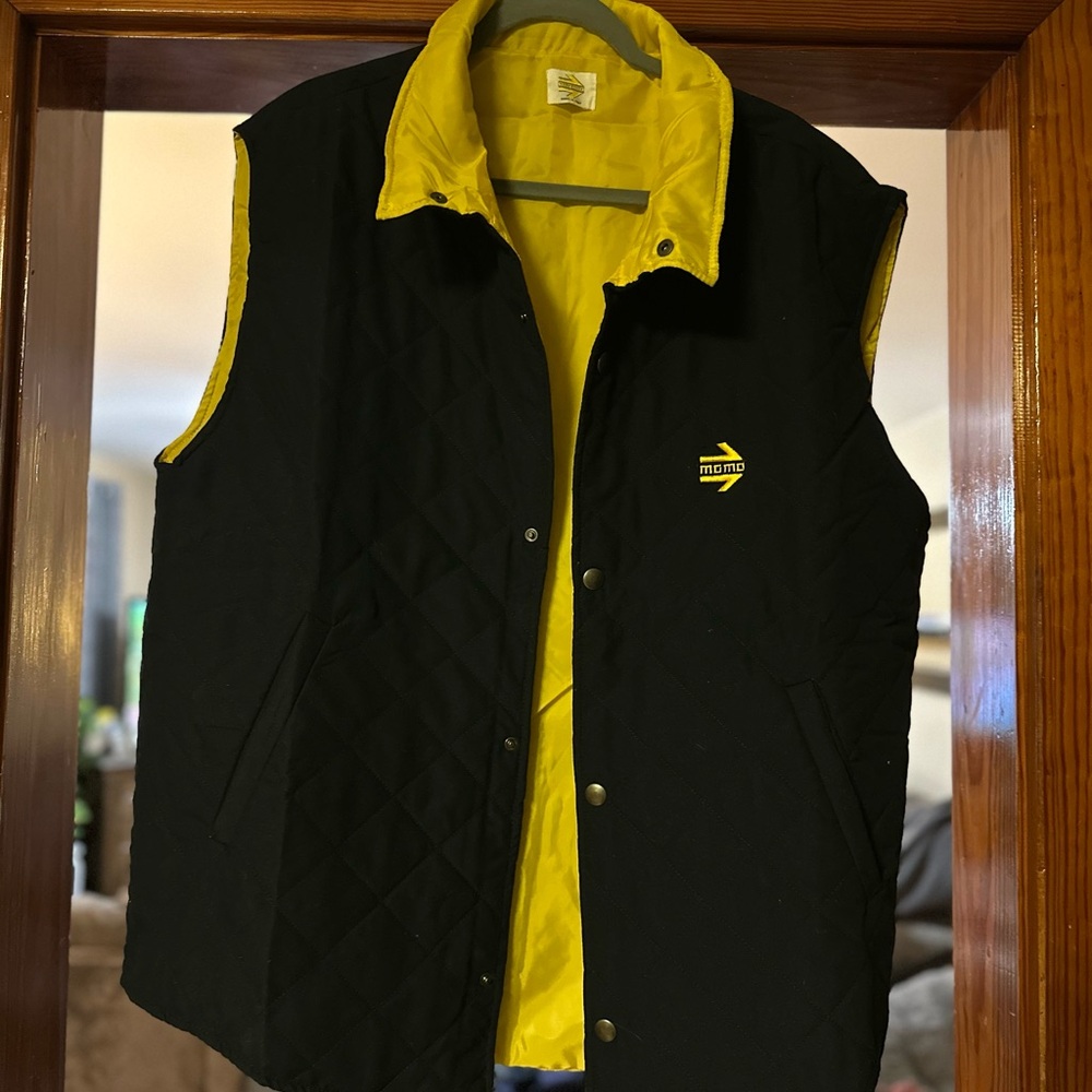 MOMO Motorsport Black and Yellow Quilted Vest